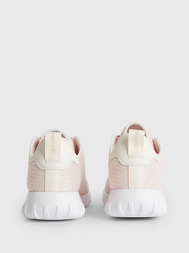 peach blush/creamy white recycled mesh trainers for women calvin klein jeans