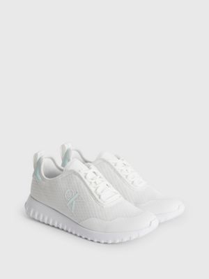 WHITE/CREAMY WHITE Sneakers van gerecycled mesh voor dames CALVIN KLEIN JEANS
