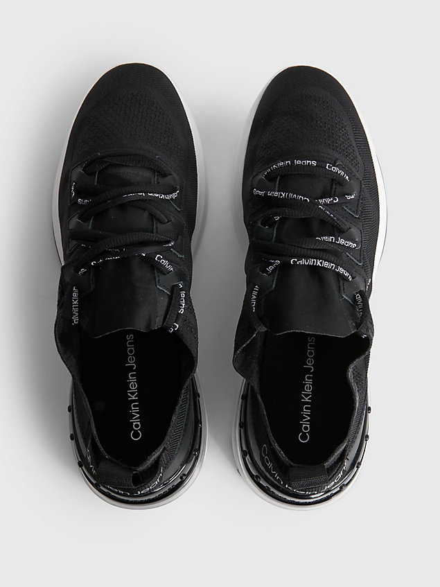 black buty sportowe z przetworzonej dzianiny dla kobiety - calvin klein jeans