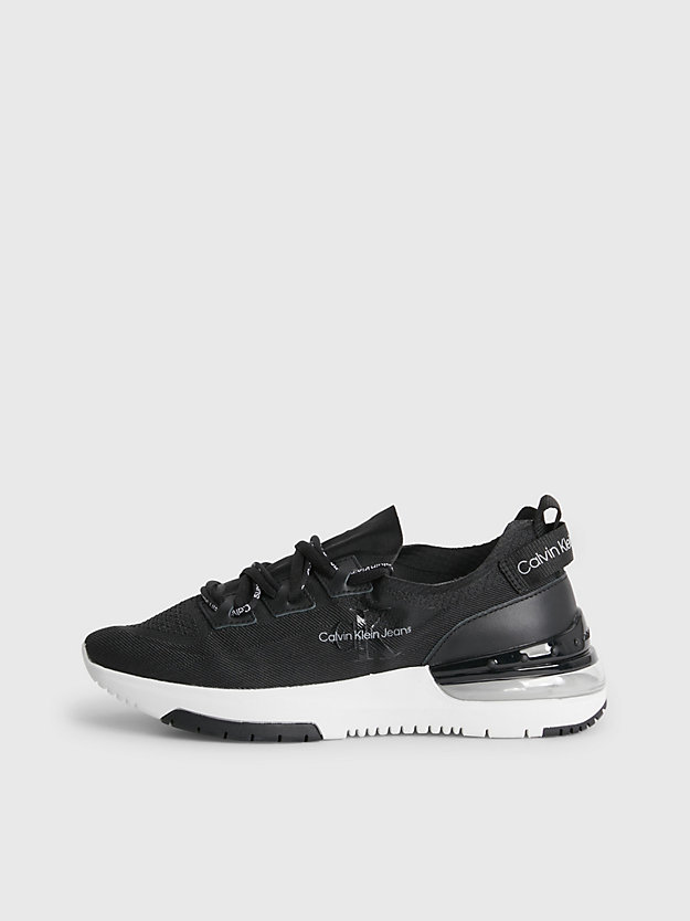 black/white recycled knit trainers for women calvin klein jeans