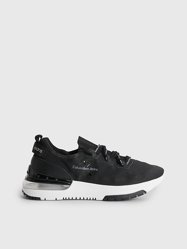 black/white recycled knit trainers for women calvin klein jeans