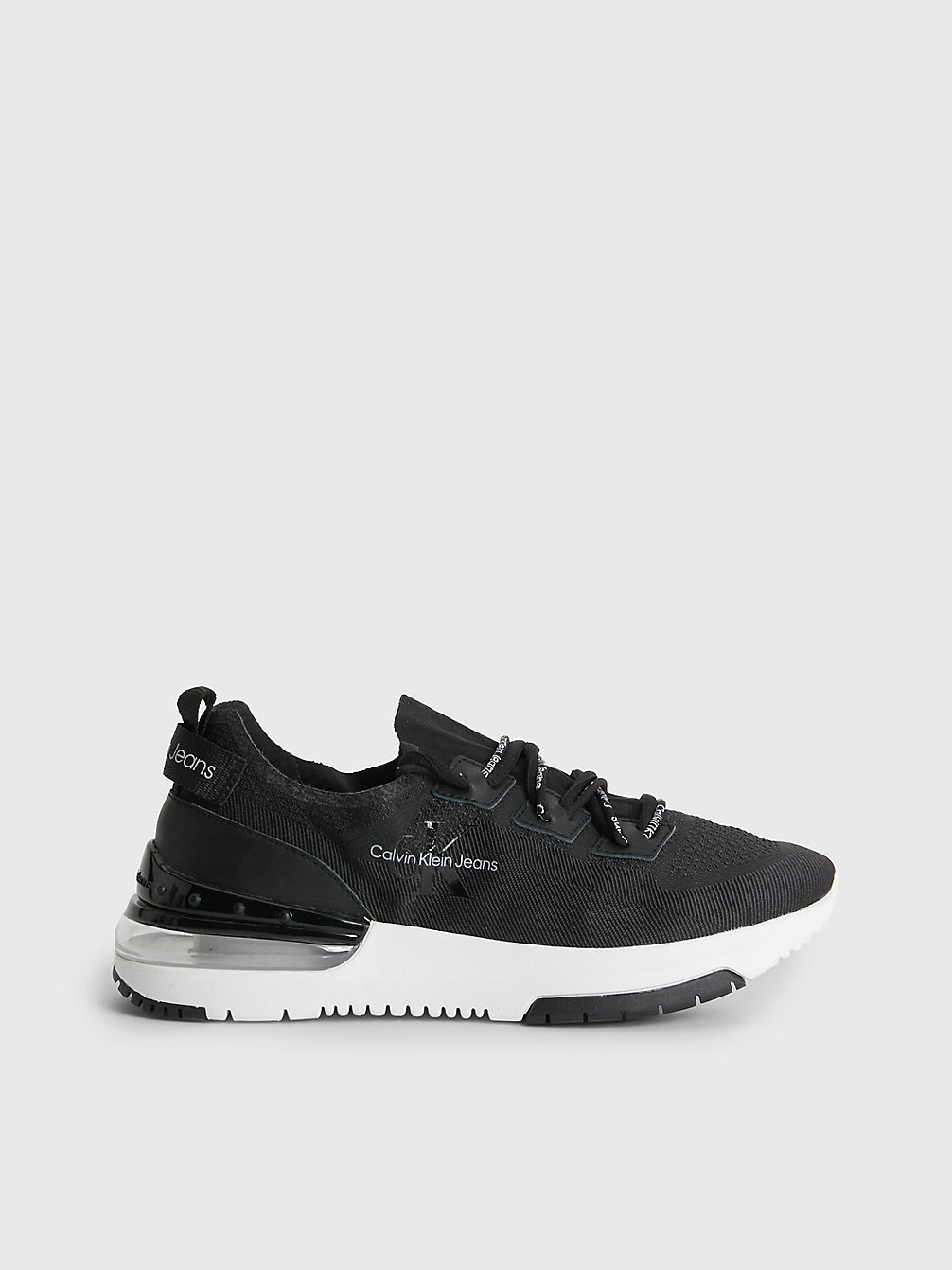BLACK/WHITE Recycled Knit Trainers undefined women Calvin Klein
