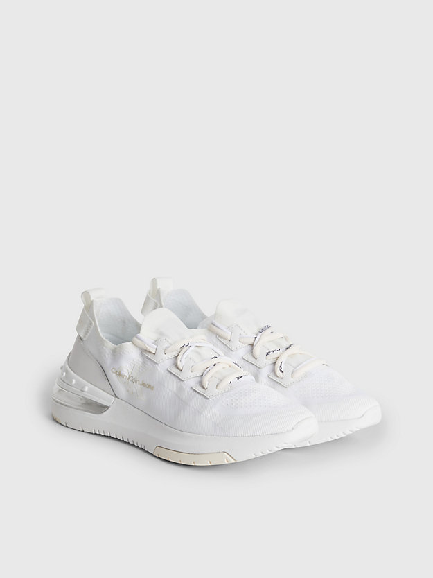 triple white recycled knit trainers for women calvin klein jeans