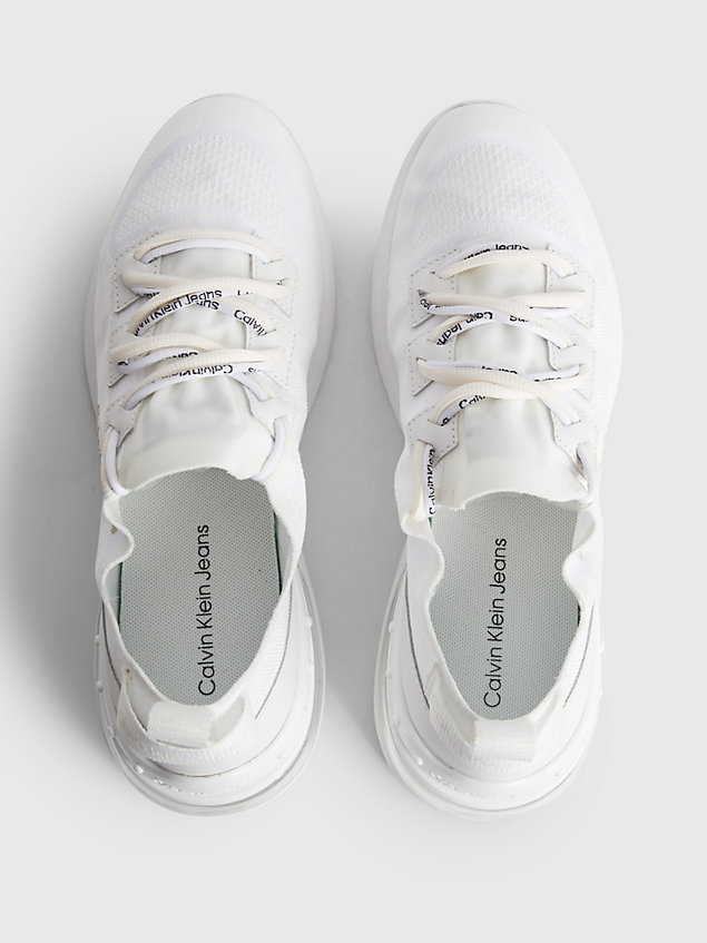 white buty sportowe z przetworzonej dzianiny dla kobiety - calvin klein jeans