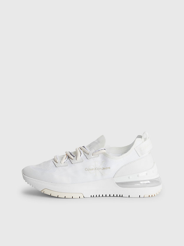 TRIPLE WHITE Recycled Knit Trainers for women CALVIN KLEIN JEANS