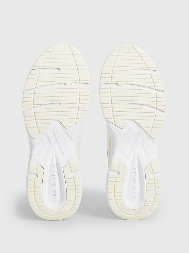 WHITE/CREAMY WHITE Baskets recyclées en maille for femmes CALVIN KLEIN JEANS