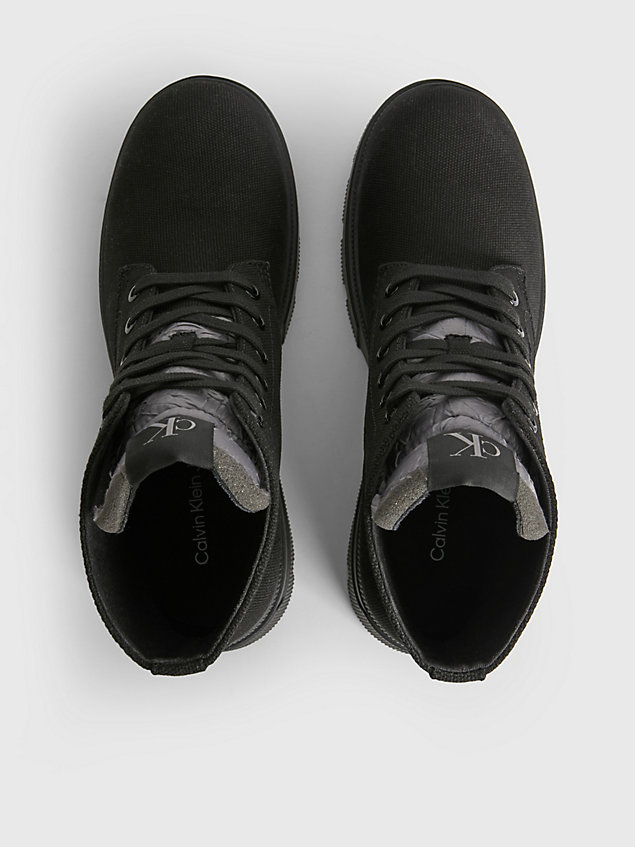 black laarzen met hak van gerecycled canvas voor dames - calvin klein jeans