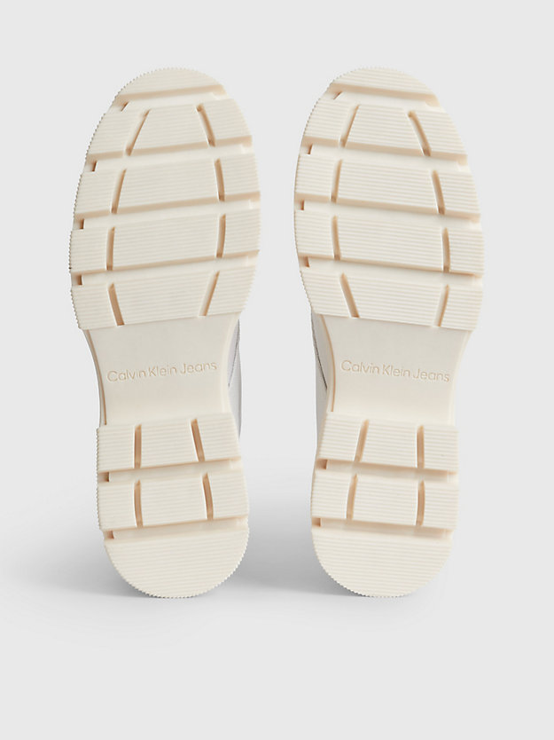 white laarzen met hak van gerecycled canvas voor dames - calvin klein jeans