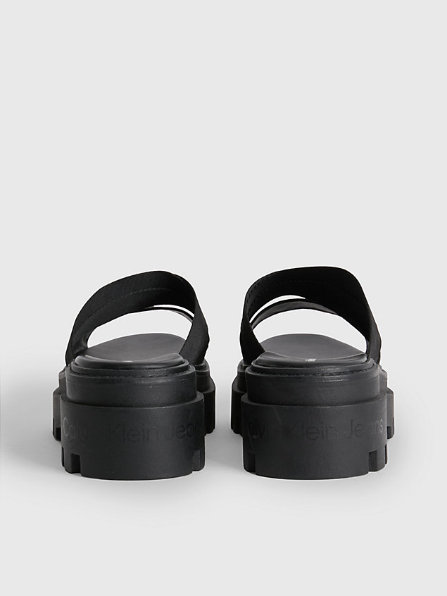 sandali con logo e plateau riciclati black da donna calvin klein jeans