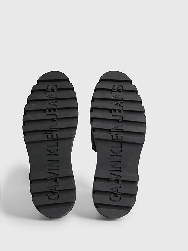 BLACK Recycled Platform Wedge Logo Sandals for women CALVIN KLEIN JEANS