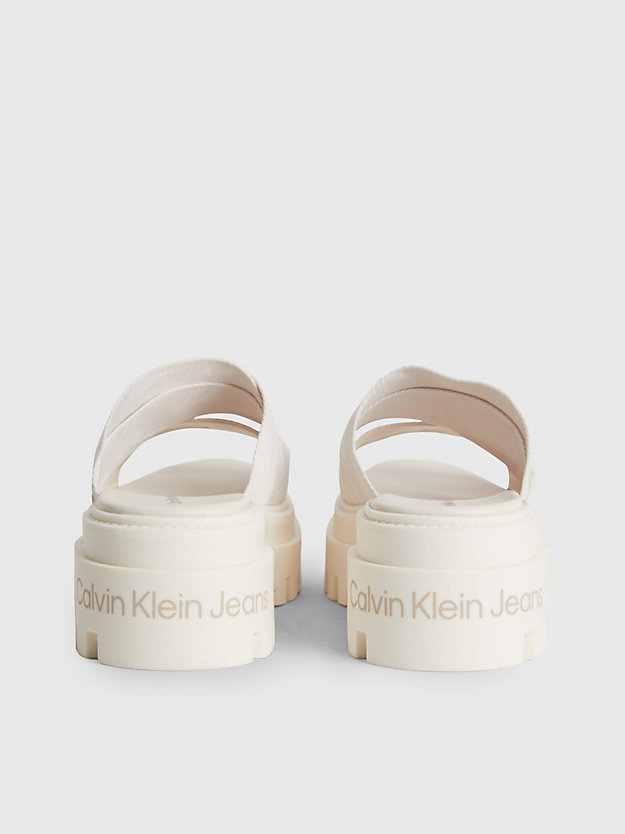 ANCIENT WHITE Recycled Platform Wedge Logo Sandals for women CALVIN KLEIN JEANS
