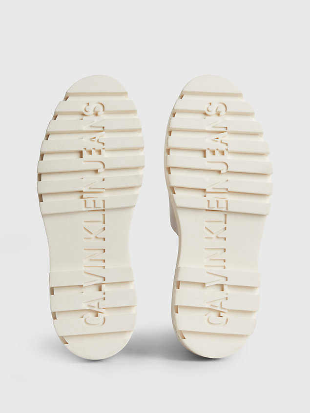sandalias con plataforma de materiales reciclados con logo white de mujer calvin klein jeans