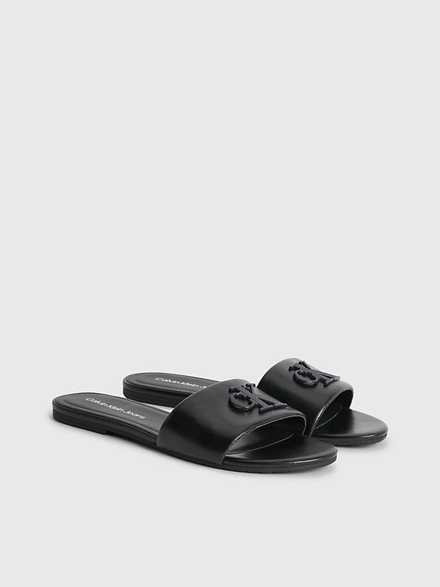 black sandały ze skóry z recyklingu dla kobiety - calvin klein jeans