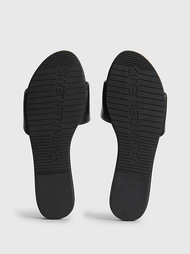 sandali in pelle riciclata black da donna calvin klein jeans