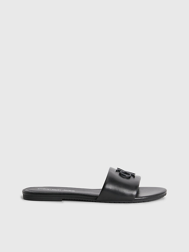 black recycled leather sandals for women calvin klein jeans