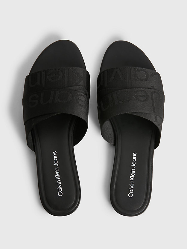BLACK Sandalen mit Logo aus recyceltem Jacquard für Damen CALVIN KLEIN JEANS