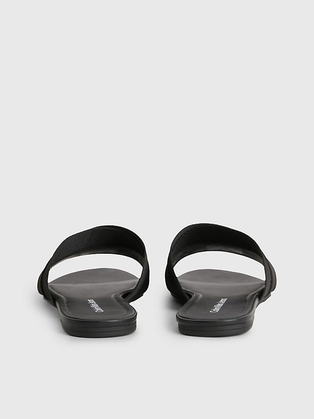 sandales en jacquard recyclé avec logo black pour femmes calvin klein jeans