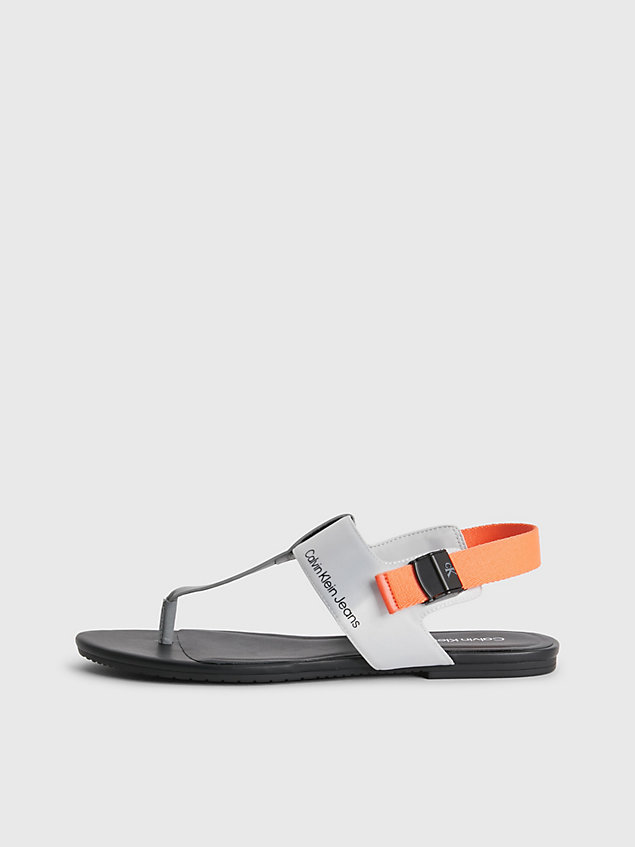 grey recycled satin sandals for women calvin klein jeans