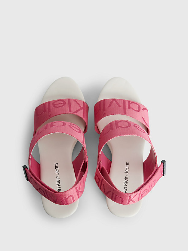 RASPBERRY SORBET Recycled Logo Jacquard Wedge Sandals for women CALVIN KLEIN JEANS