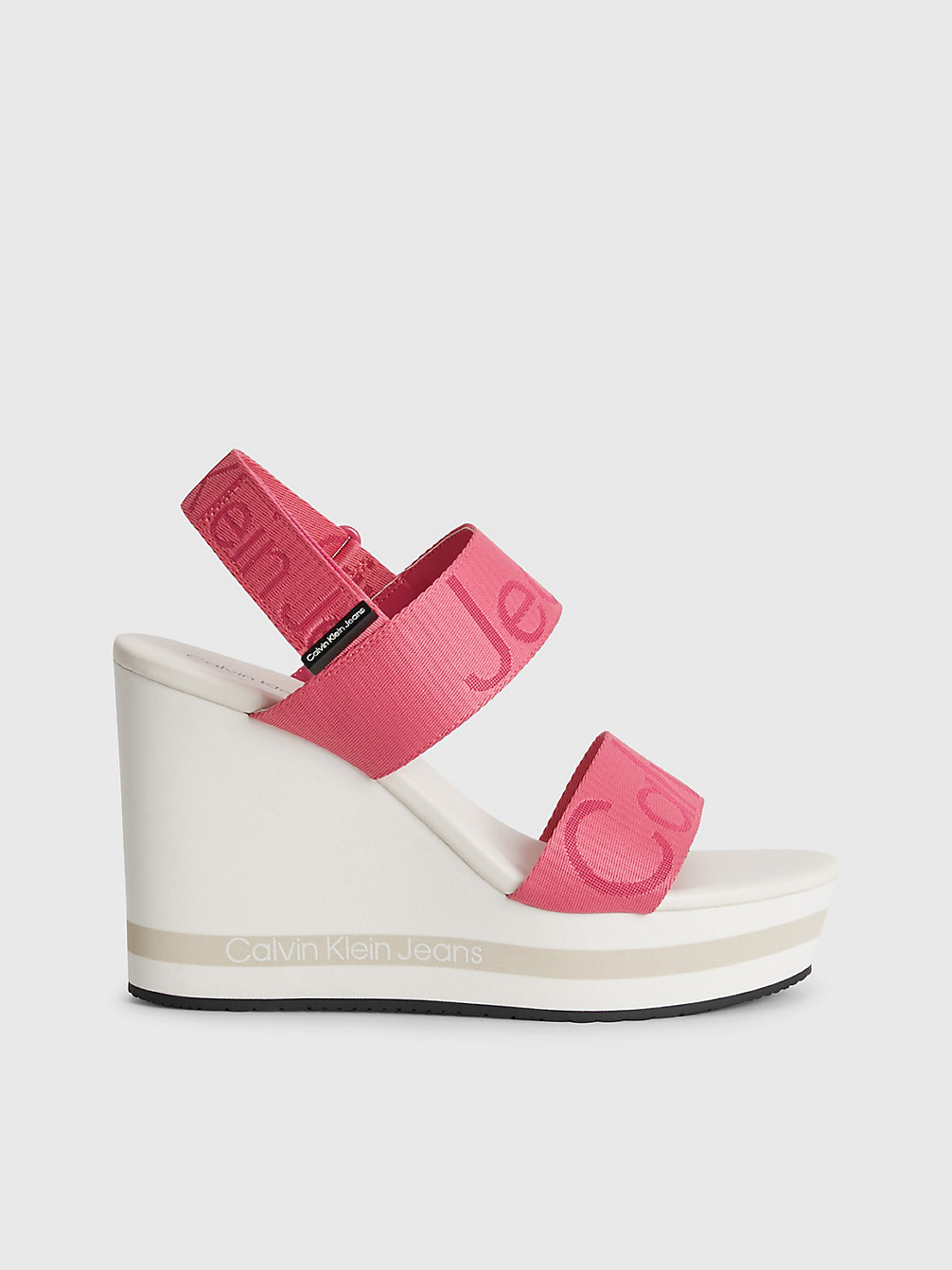 RASPBERRY SORBET Recycled Logo Jacquard Wedge Sandals undefined women Calvin Klein