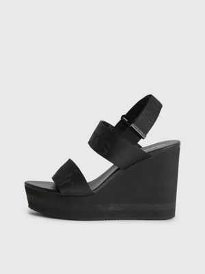 Recycled Logo Jacquard Wedge Sandals Calvin Klein® | YW0YW00959BDS