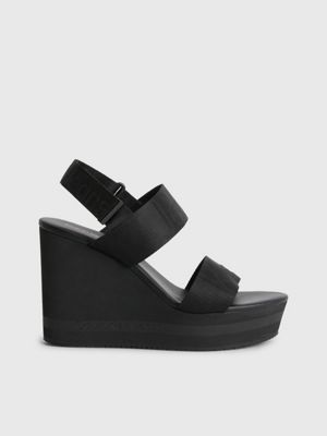 Recycled Logo Jacquard Wedge Sandals Calvin Klein® | YW0YW00959BDS