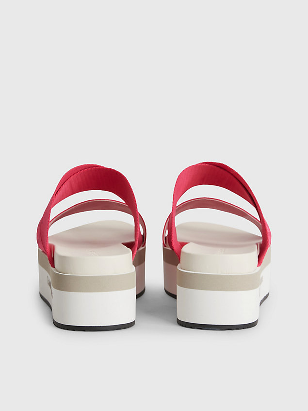 pink recycled logo jacquard platform sandals for women calvin klein jeans