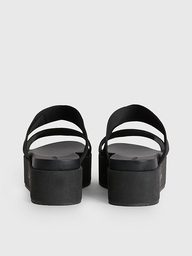 sandales à plateforme en jacquard recyclé avec logo black pour femmes calvin klein jeans