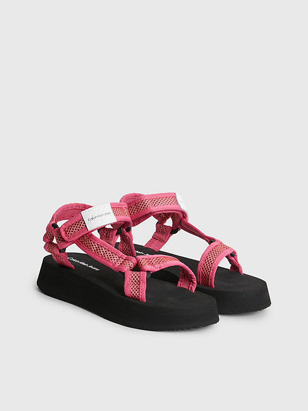 raspberry sorbet recycled mesh sandals for women calvin klein jeans