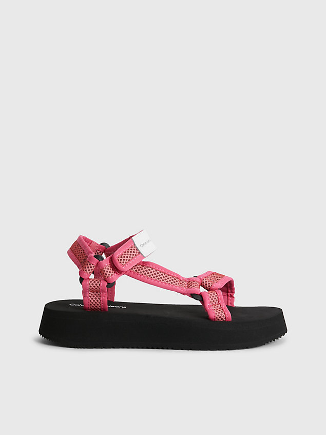 sandalias recicladas de malla pink de mujer calvin klein jeans