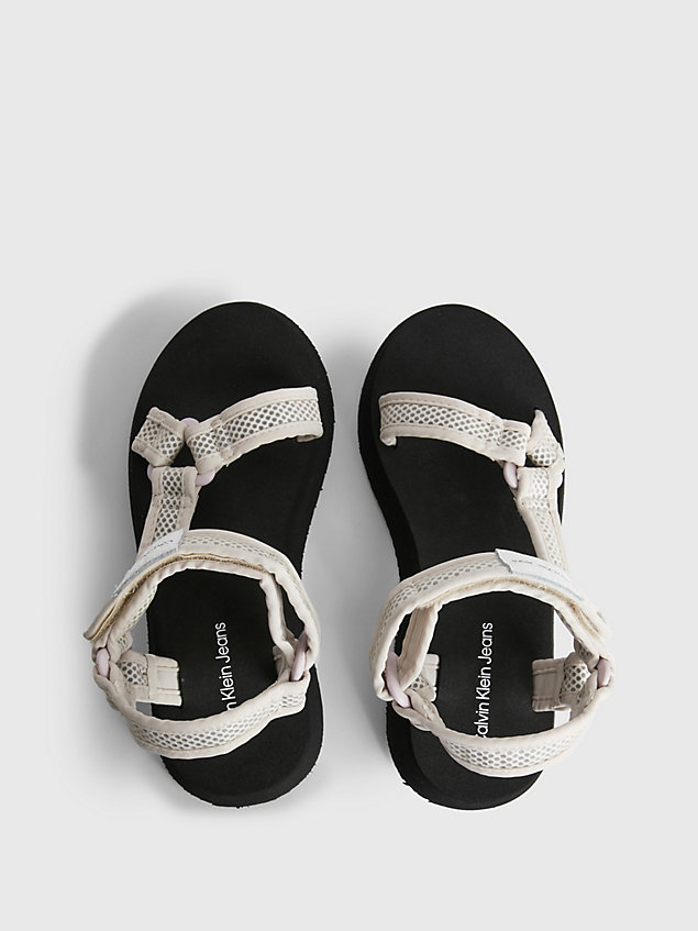 beige recycled mesh sandals for women calvin klein jeans
