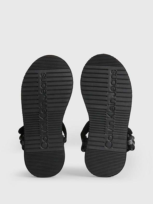black gerecycled mesh sandalen voor dames - calvin klein jeans