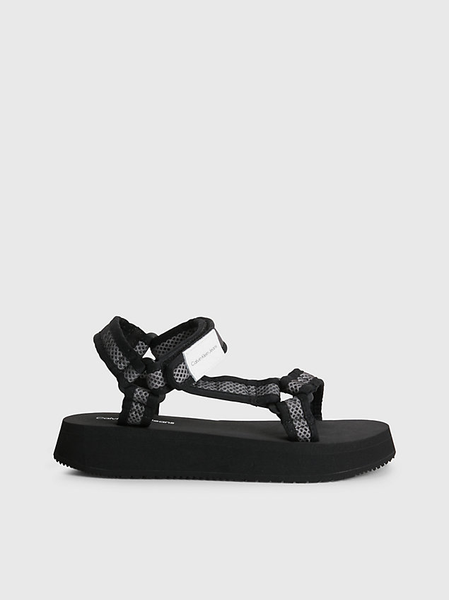 black recycled mesh sandals for women calvin klein jeans