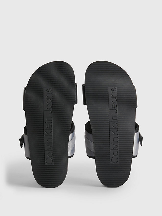 black sandalen aus recyceltem material für damen - calvin klein jeans