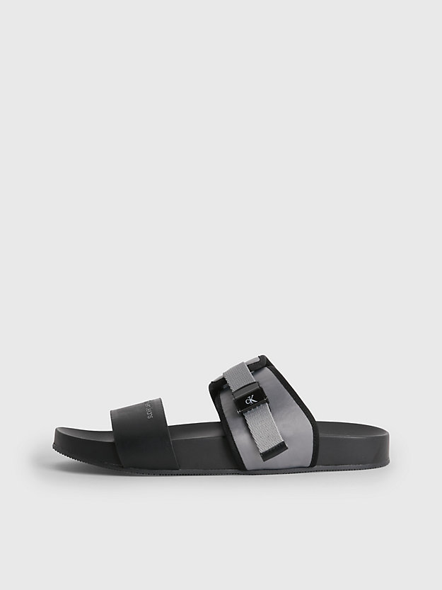 black / overcast grey recycled sandals for women calvin klein jeans