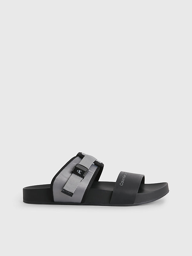 black sandalen aus recyceltem material für damen - calvin klein jeans
