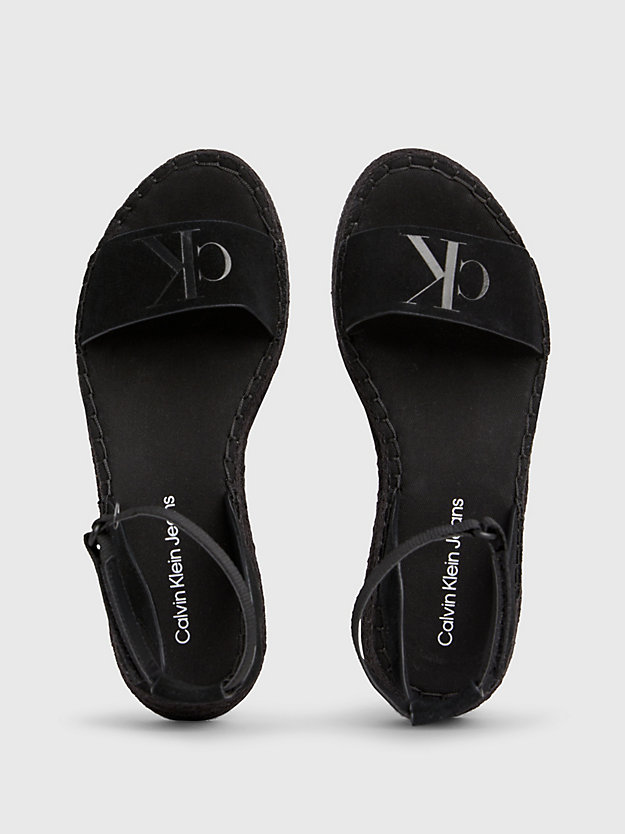 black suede espadrille wedge sandals for women calvin klein jeans