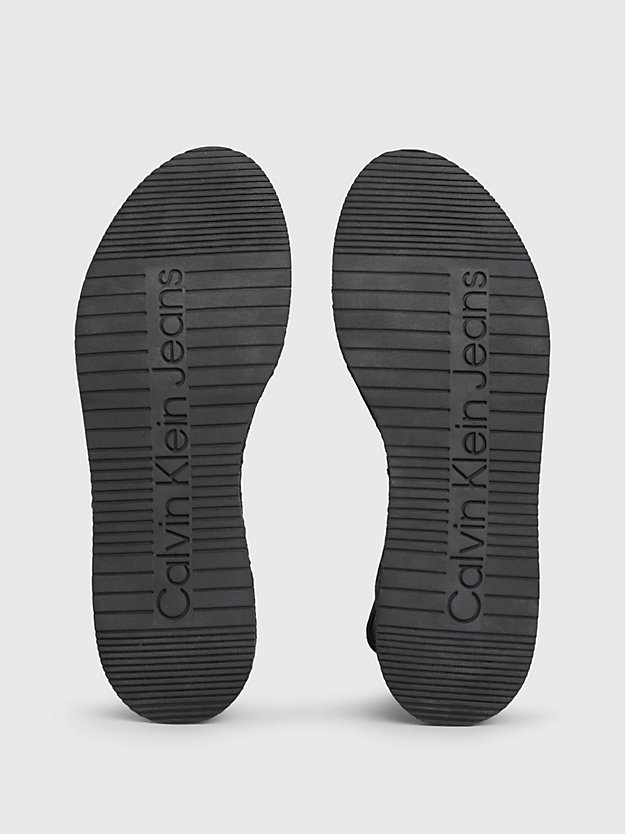 sandales espadrilles compensées en daim black pour femmes calvin klein jeans