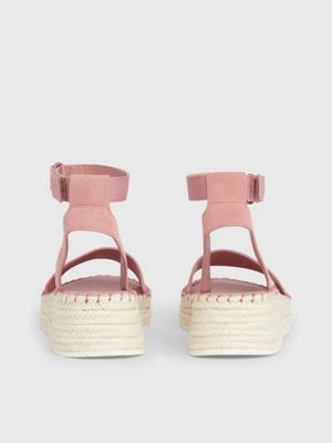 ash rose suede espadrille wedge sandals for women calvin klein jeans