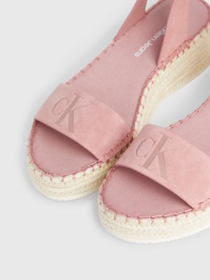 ash rose suede espadrille wedge sandals for women calvin klein jeans