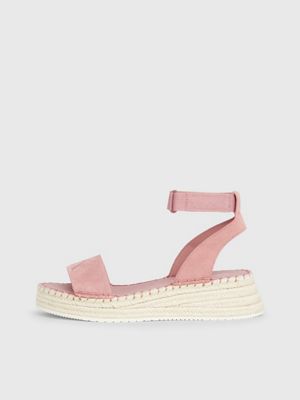 ash rose suede espadrille wedge sandals for women calvin klein jeans