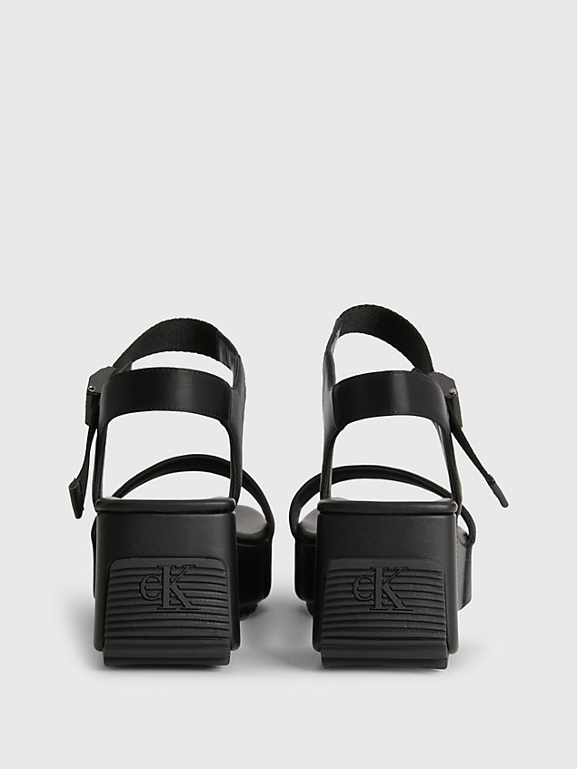 black recycled satin platform wedge sandals for women calvin klein jeans
