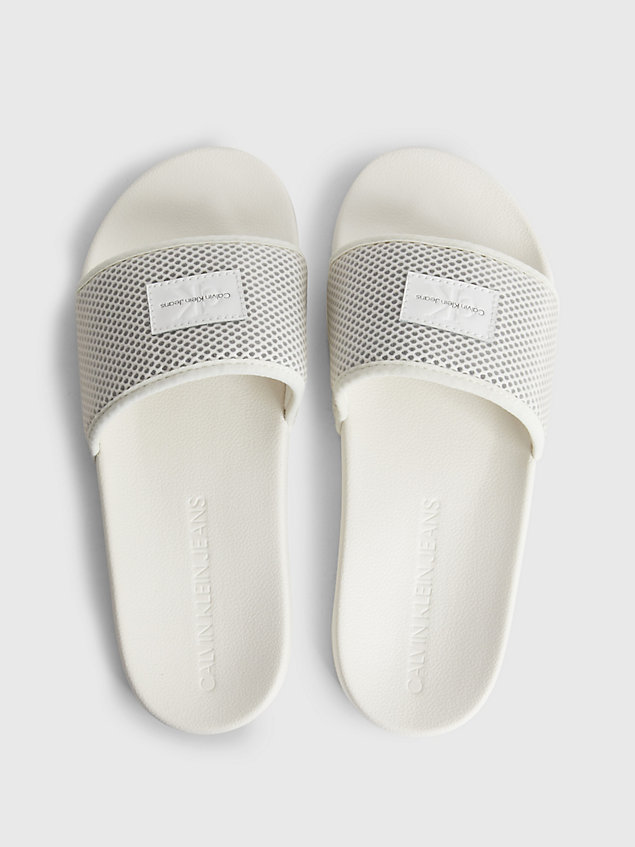 white slippers aus recyceltem material für damen - calvin klein jeans