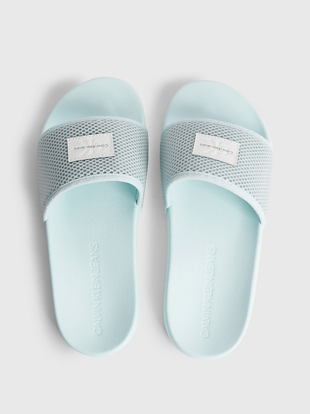 sprout green recycled mesh sliders for women calvin klein jeans