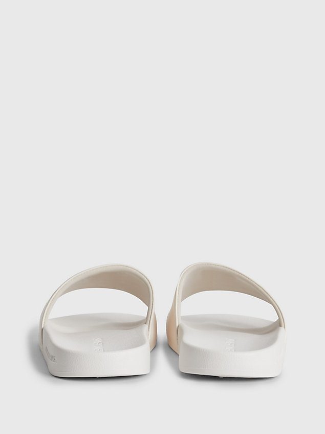 white logo-slippers für damen - calvin klein jeans