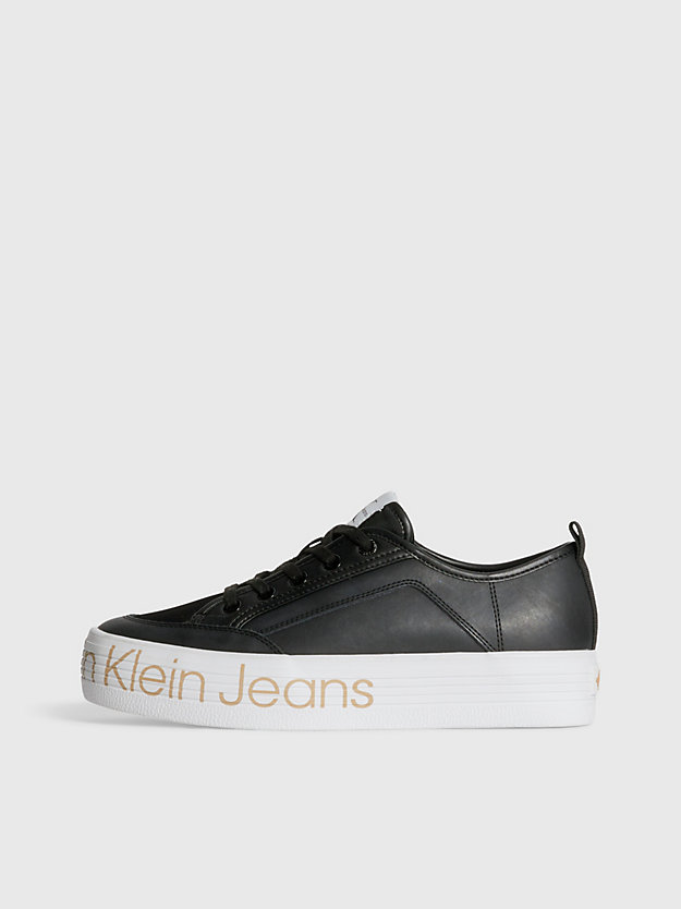 BLACK Skórzane buty sportowe na platformie dla Kobiety CALVIN KLEIN JEANS