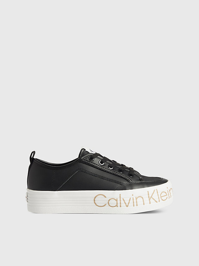 Black > Plateau-Sneakers Aus Leder > undefined Damen - Calvin Klein
