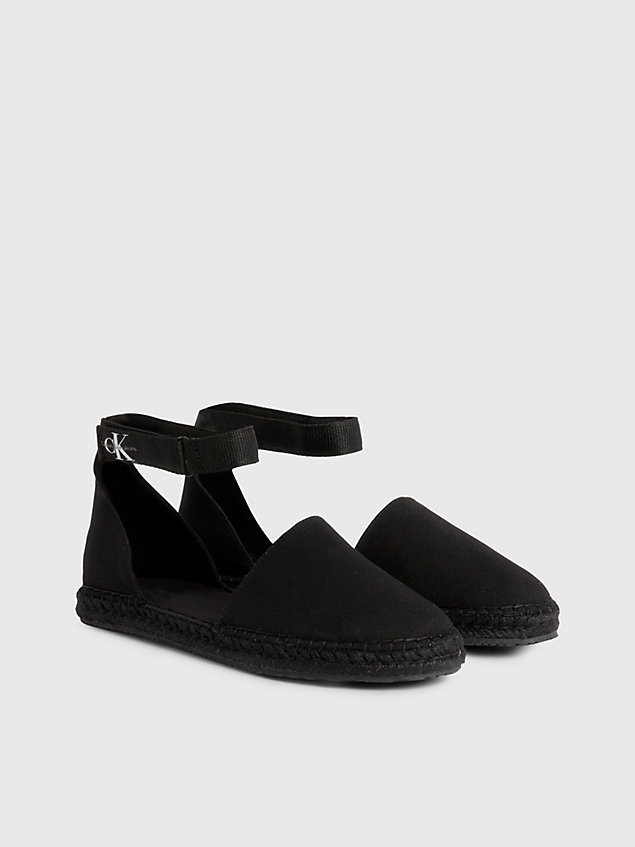 black recycled canvas espadrille for women calvin klein jeans