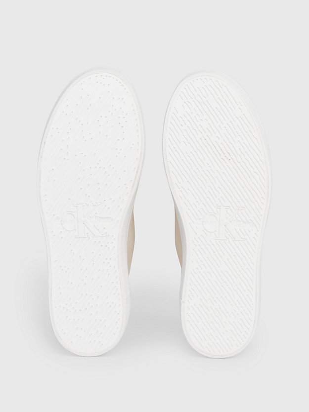 whisper pink/bright white canvas plateausneakers voor dames - calvin klein jeans