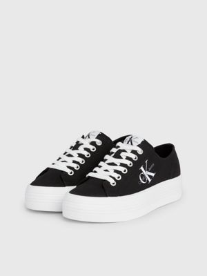 Calvin klein black & on sale white jeans zolah canvas trainers